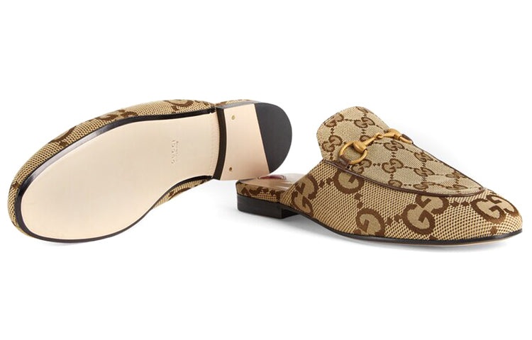 (WMNS) Gucci Jumbo GG Princetown Slipper 'Camel Ebony' 475094-UKO60-2588 - 5