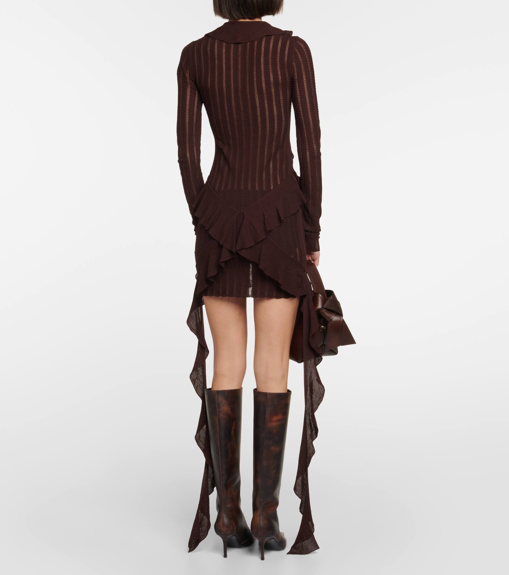 Ruffled pointelle minidress - 3