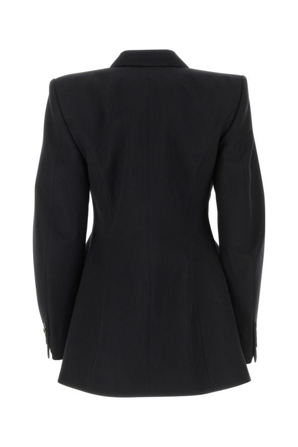 Balenciaga Woman Black Wool Hourglass Blazer - 2