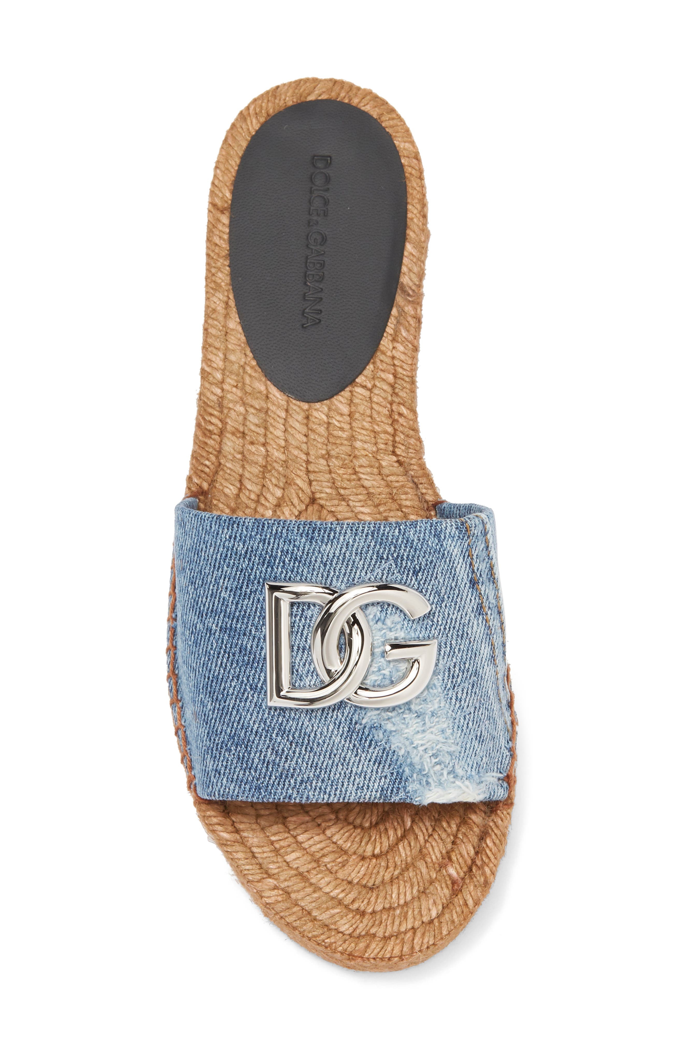 Denim Patchwork Slide Sandal - 5