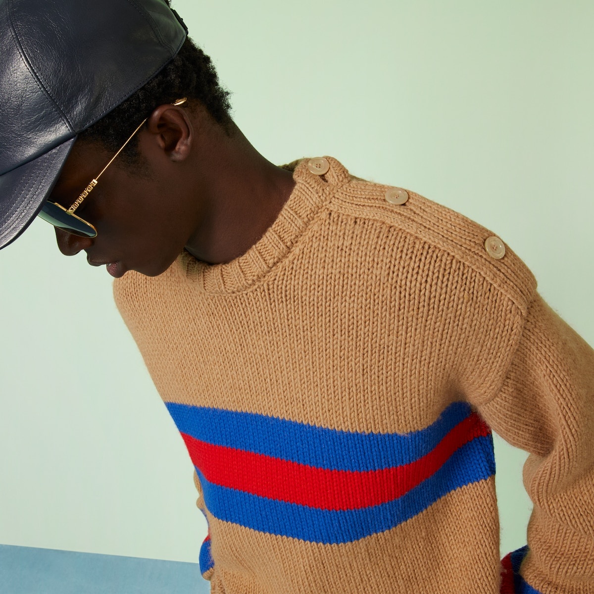 Wool mohair sweater with Web intarsia - 3