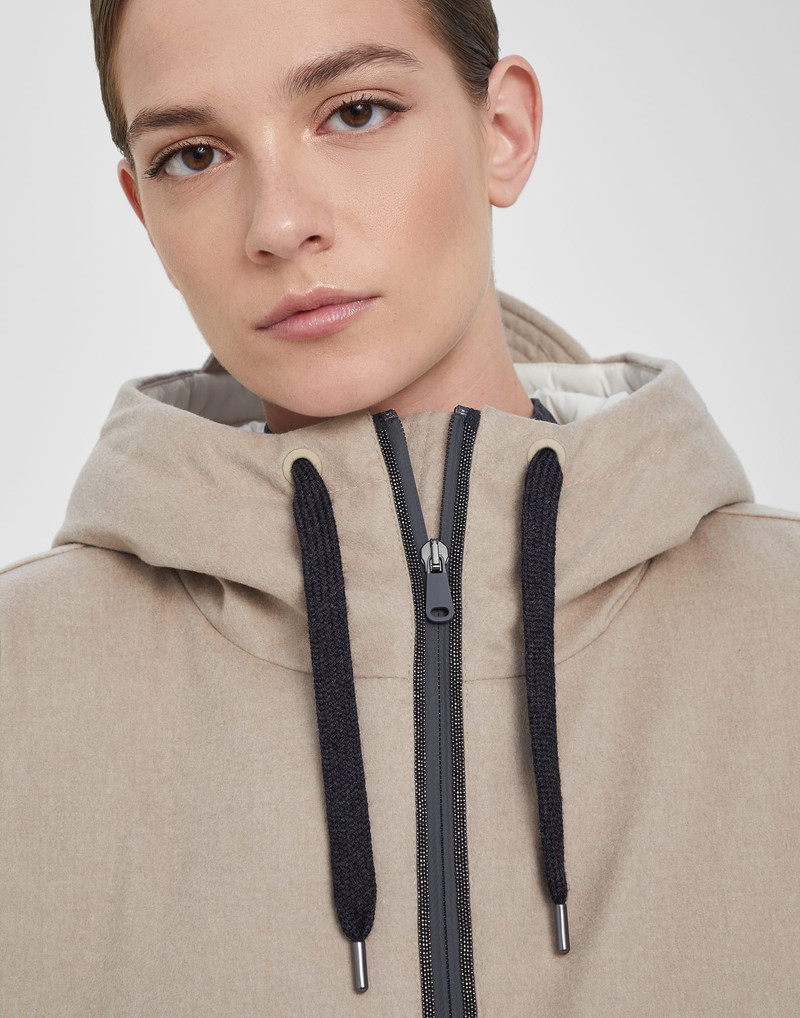 Bonded wool flannel mountain anorak with Thermore® padding and monili 3