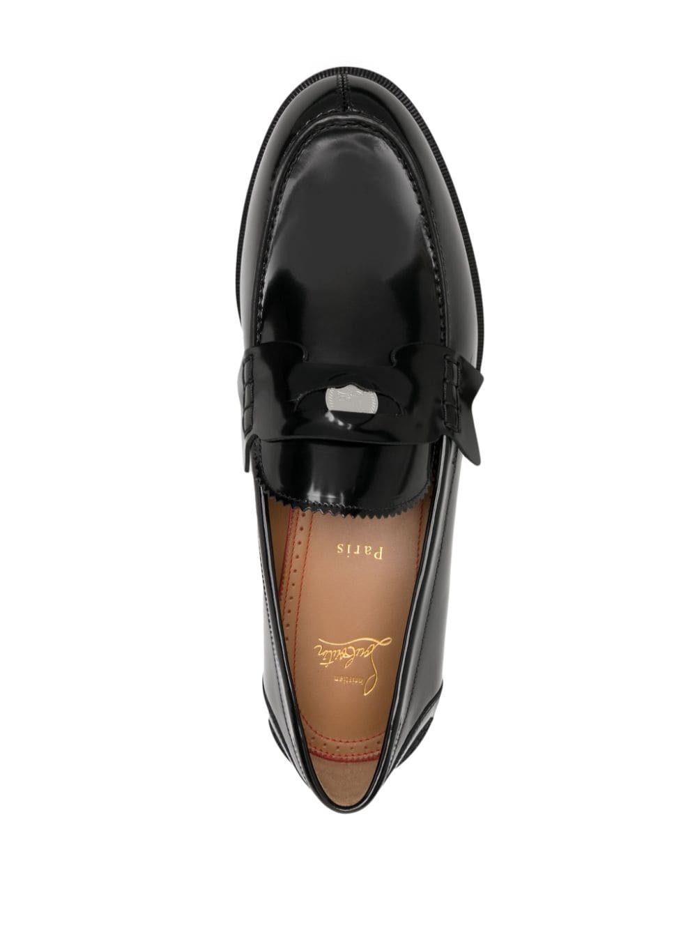 logo-engraved penny leather loafers - 4