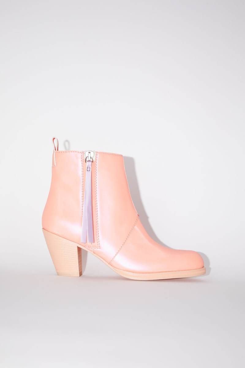 Faux leather boots - Salmon pink 1
