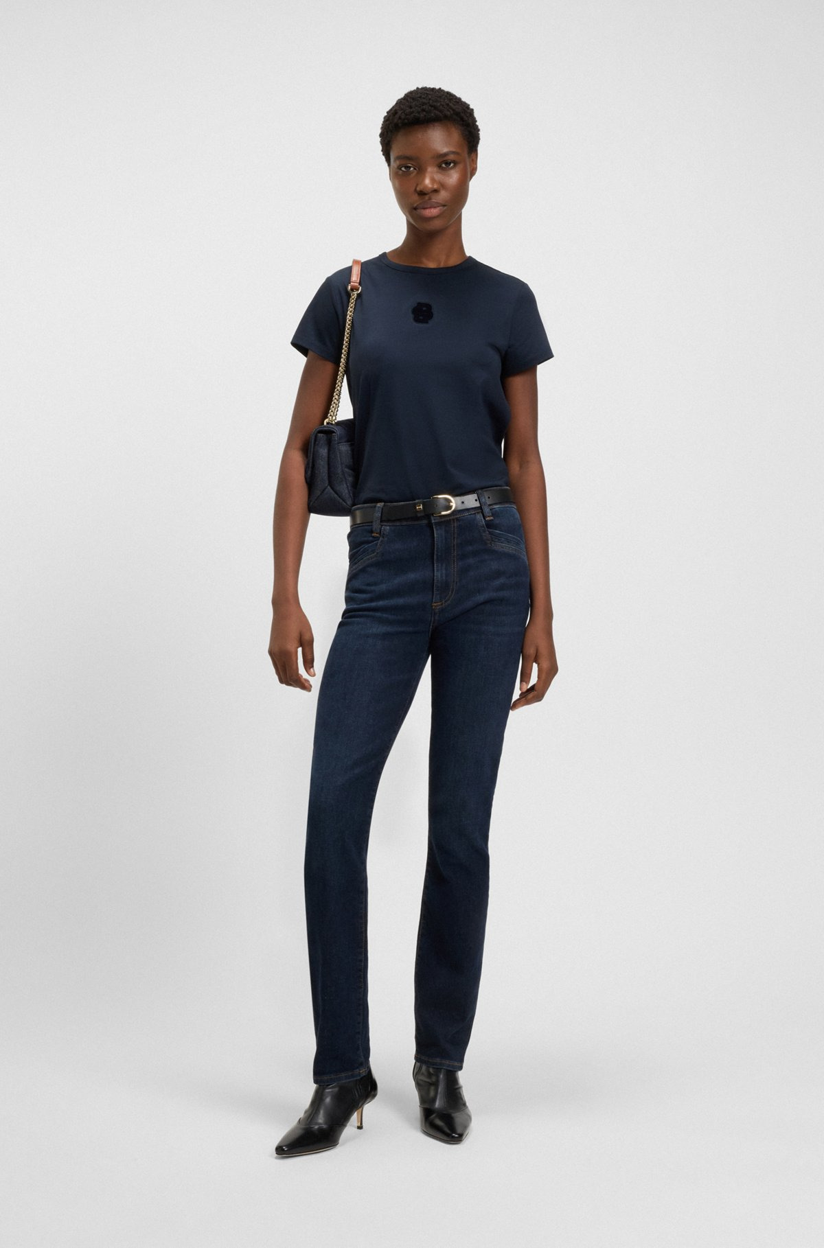 SLIM-FIT JEANS IN MID-BLUE STRETCH DENIM - 3