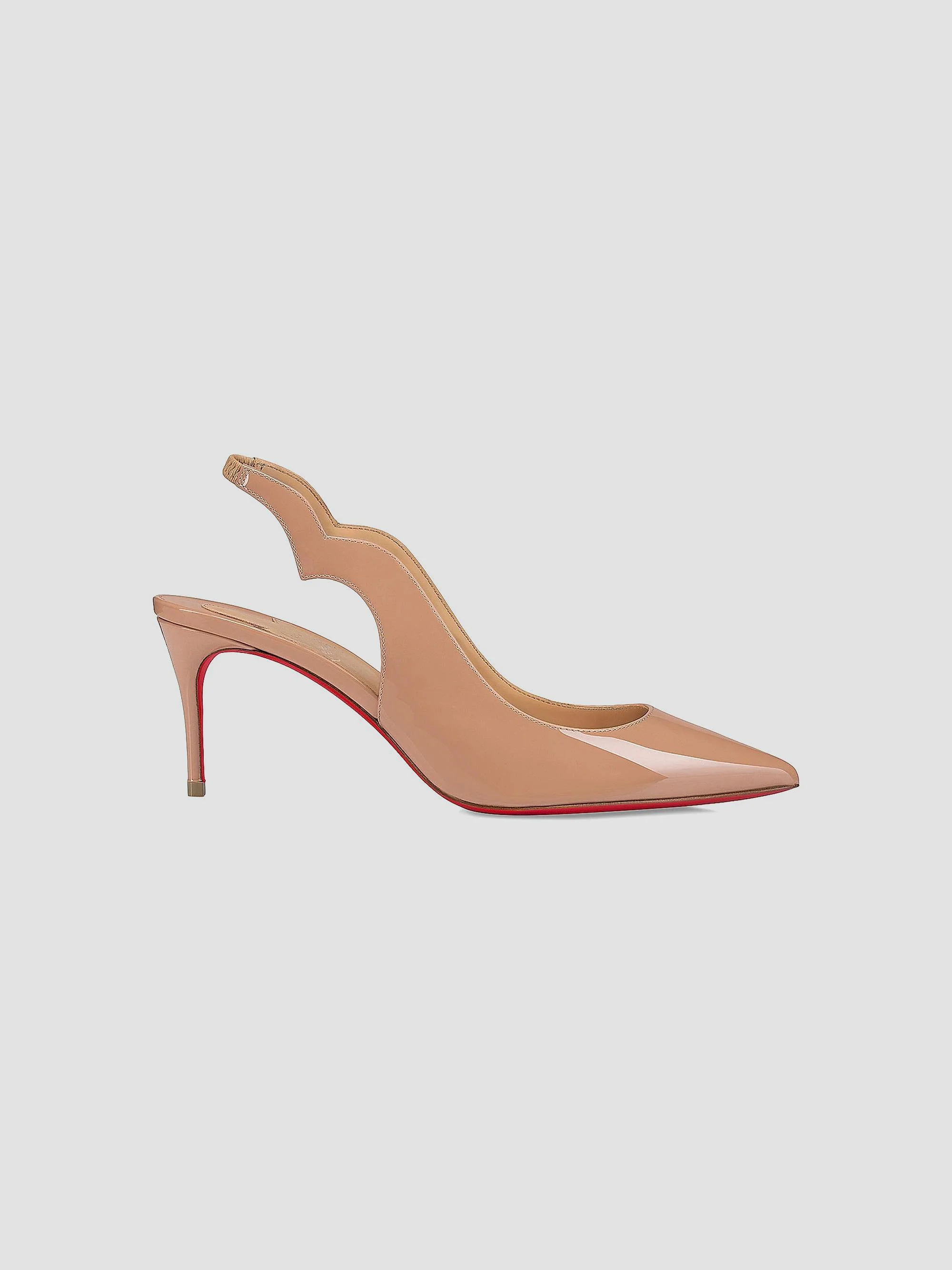 Women's Hot Chick Sling 70MM Patent Leather Pumps - Beige - 1