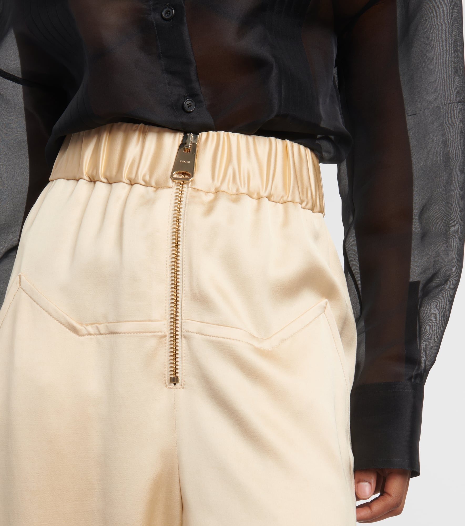Felton high-rise satin wide-leg pants - 4