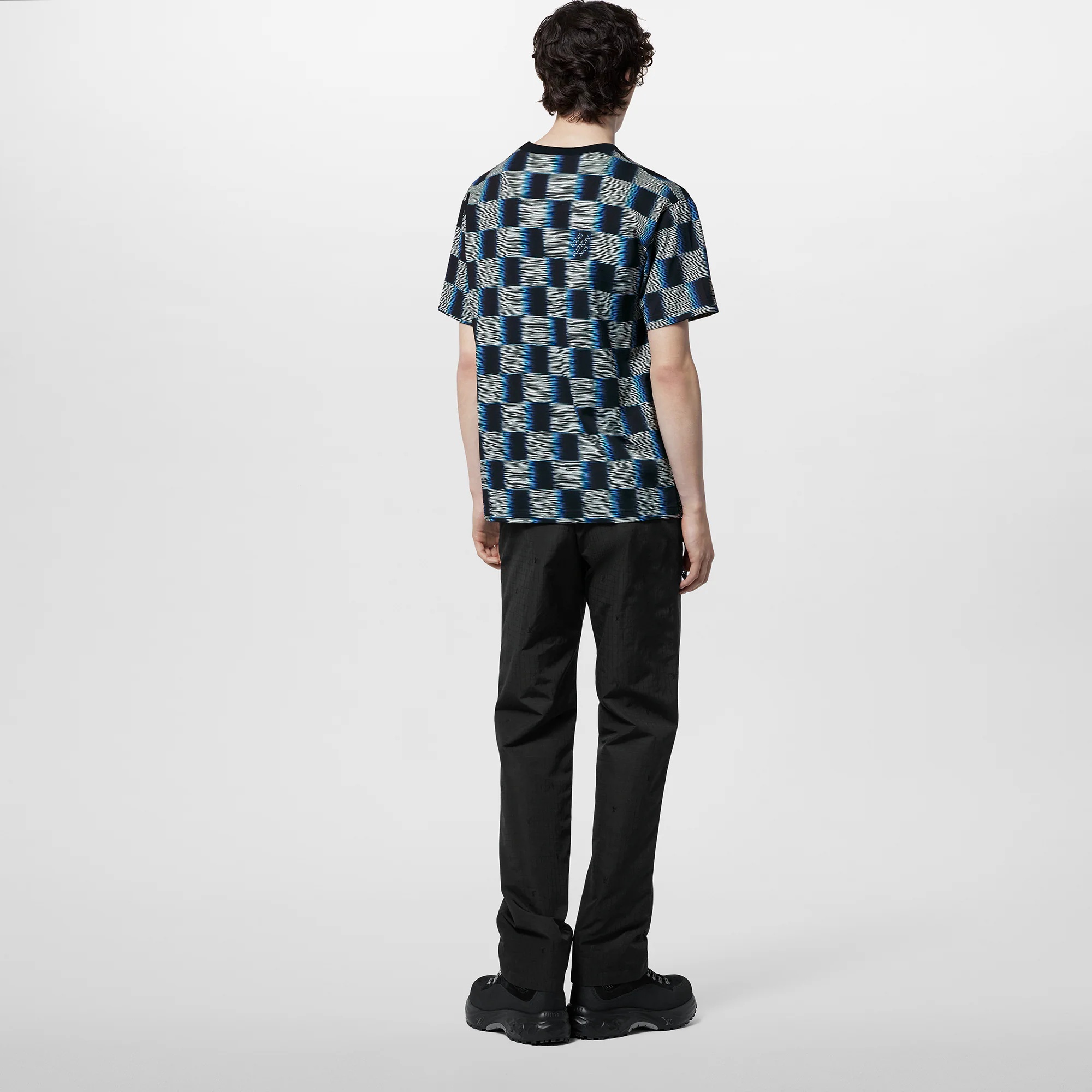 Damier Short-Sleeved Cotton T-Shirt - 3