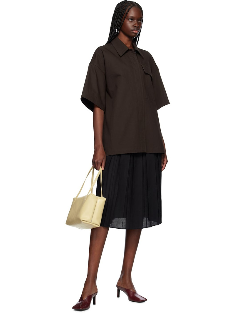 Jil Sander Brown Heavy Cotton Canvas Shirt outlook