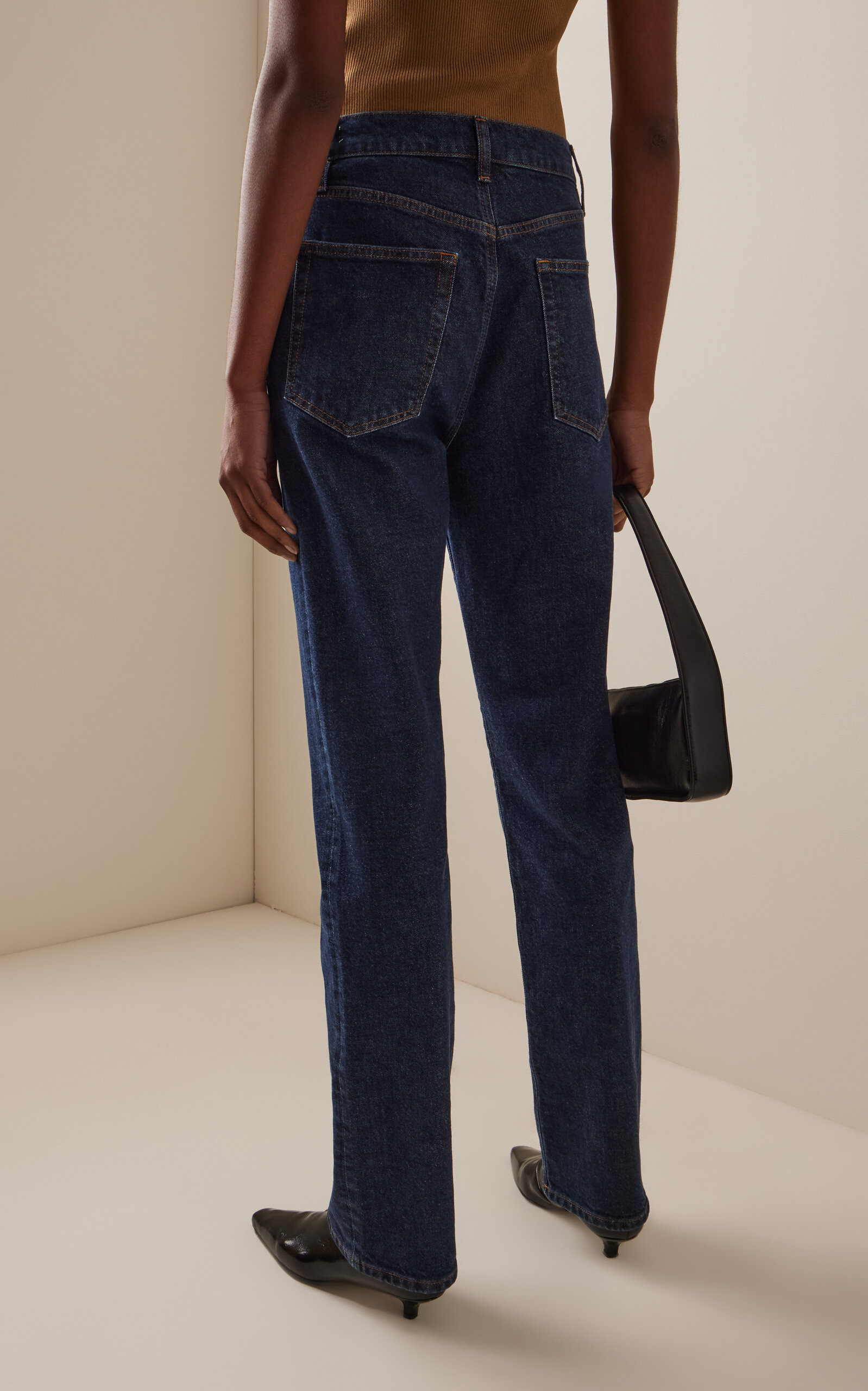 The Ruler Mid-Rise Straight-Leg Jeans dark wash - 4