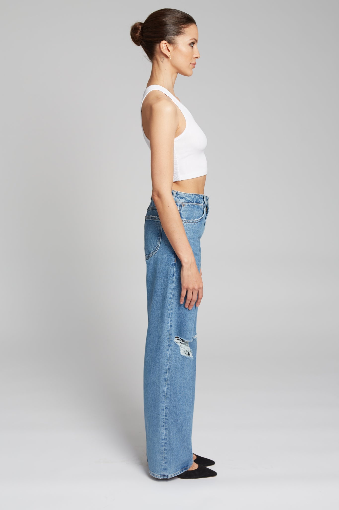 WHITE RIB CROPPED TANK - 2