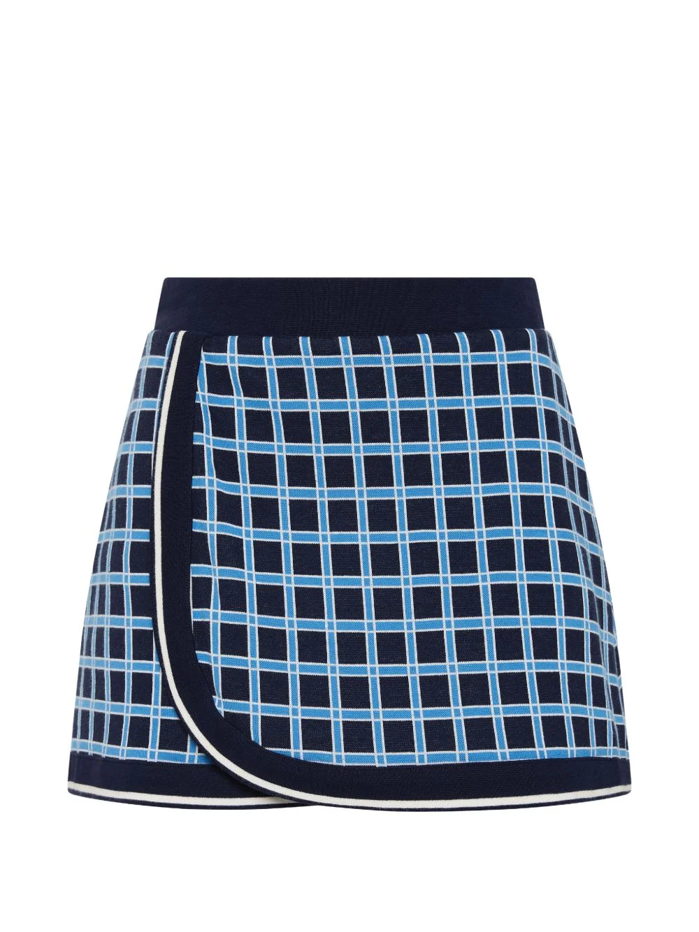 checked wrap mini skirt - 1