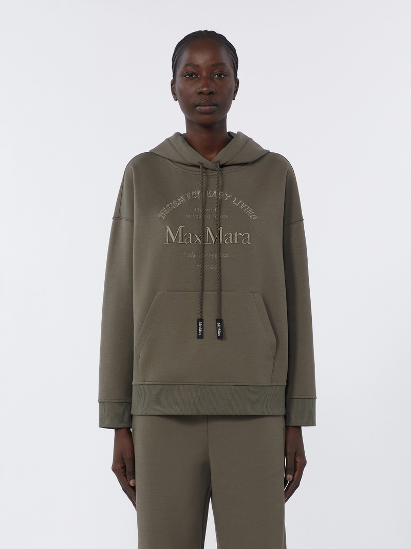 ANDREA Technical cotton jersey sweatshirt - KAKI 3