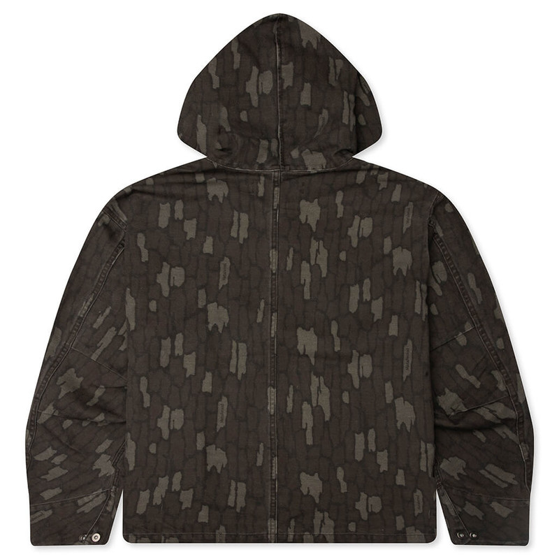 Metalwood Studio COTTON TWILL ZIP HOODIE - REAL BARK CAMO outlook