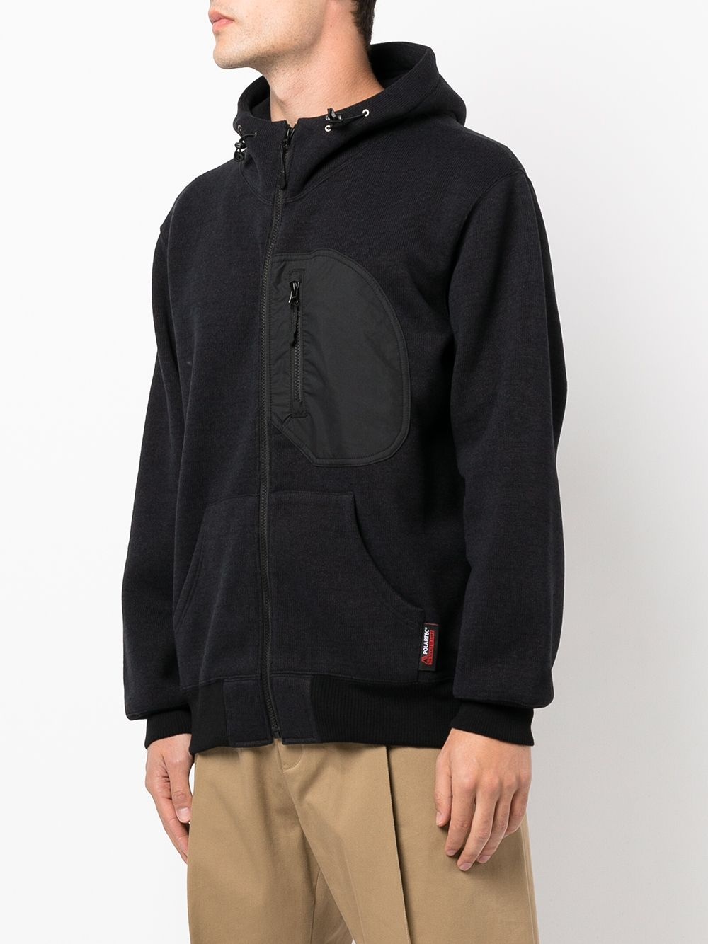 fleece-texture hooded parka - 3