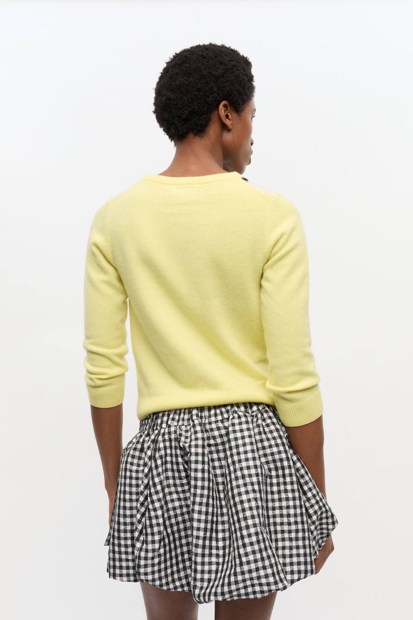 YELLOW CHECK CARDIGAN - 4