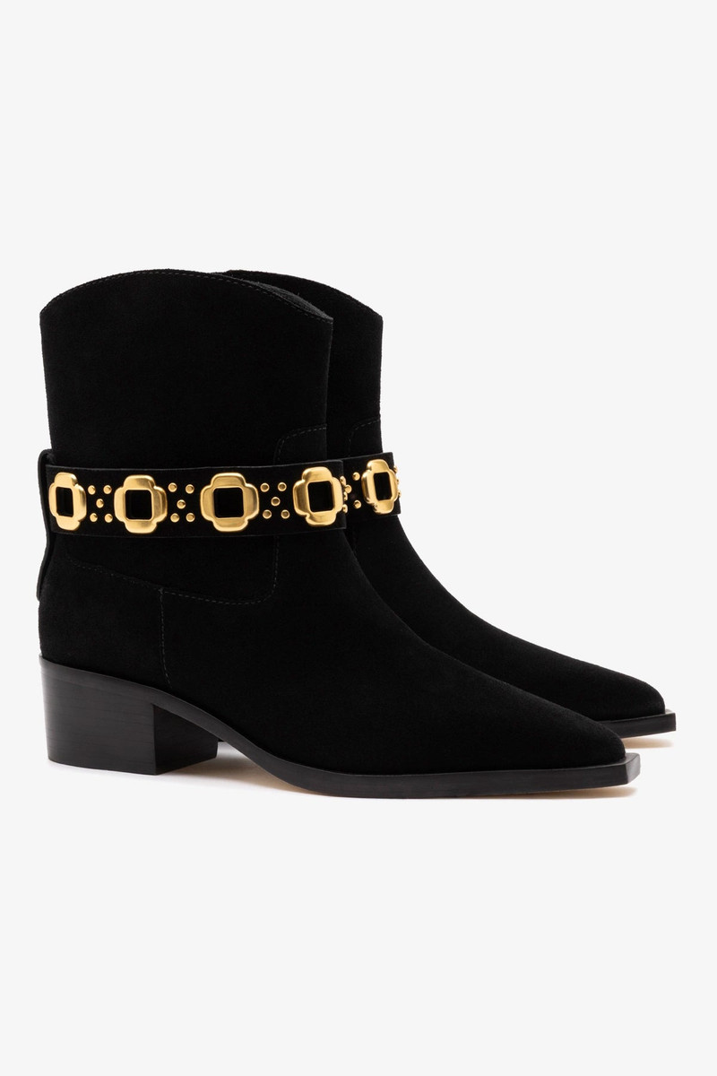 Milan Rodeo Bootie In Black Suede 4