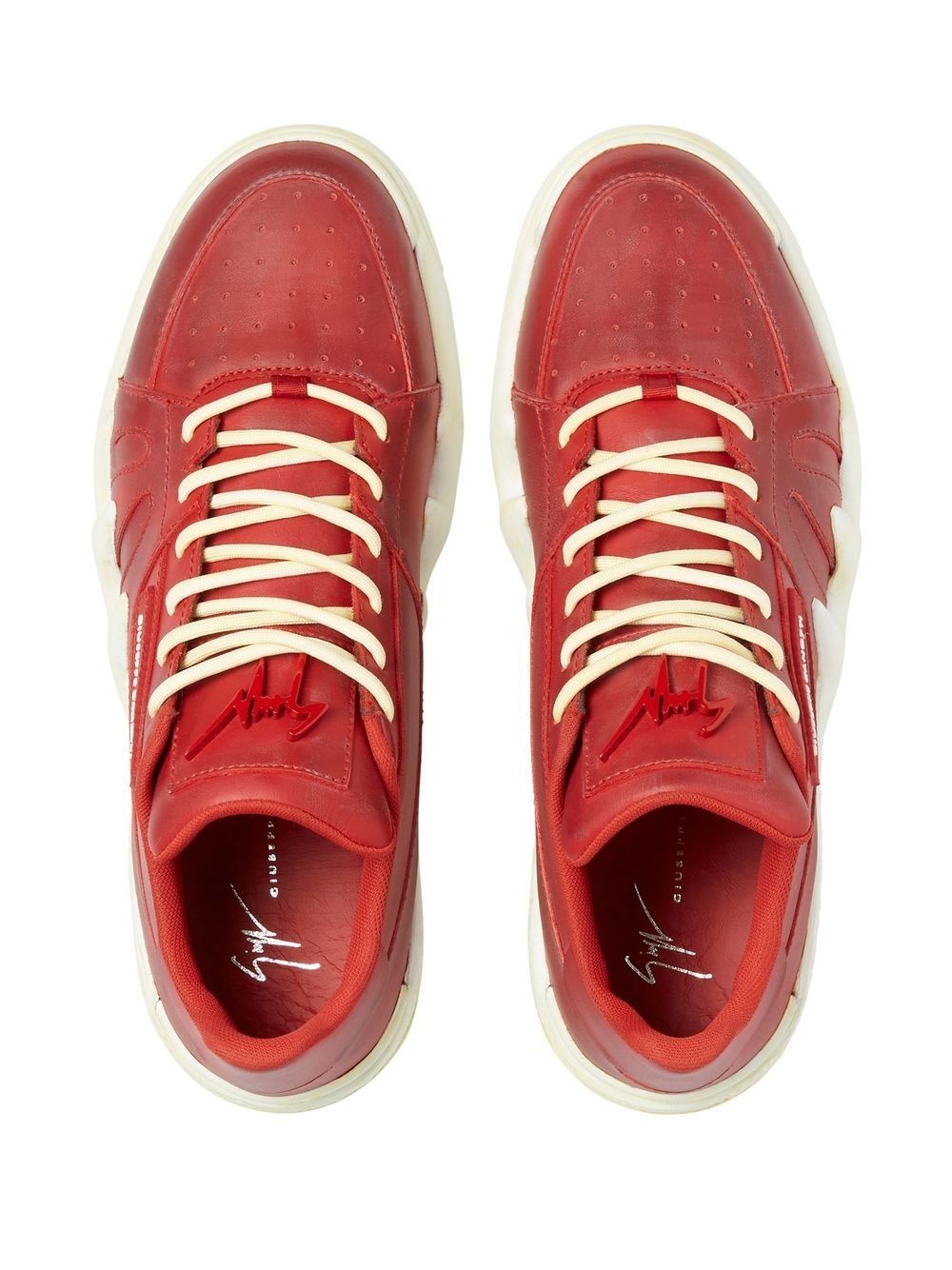 logo-plaque low-top sneakers - 4