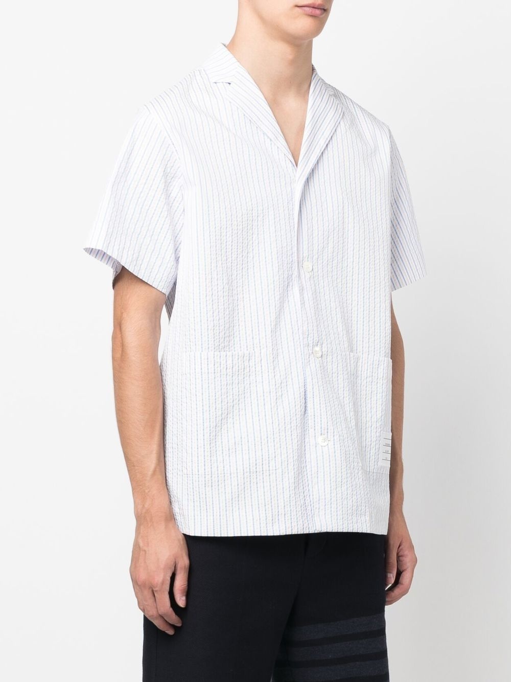 striped short-sleeved shirt - 3