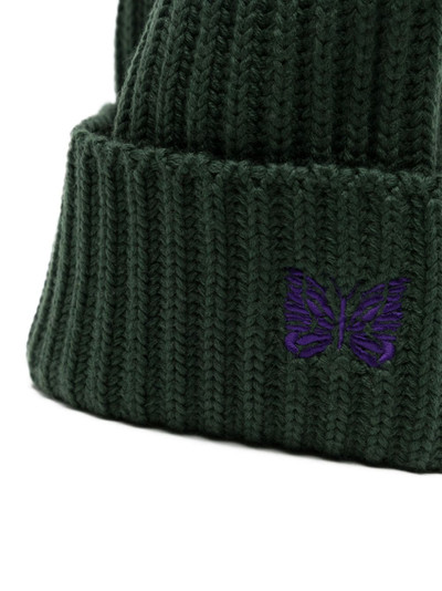 NEEDLES logo-embroidered wool beanie outlook