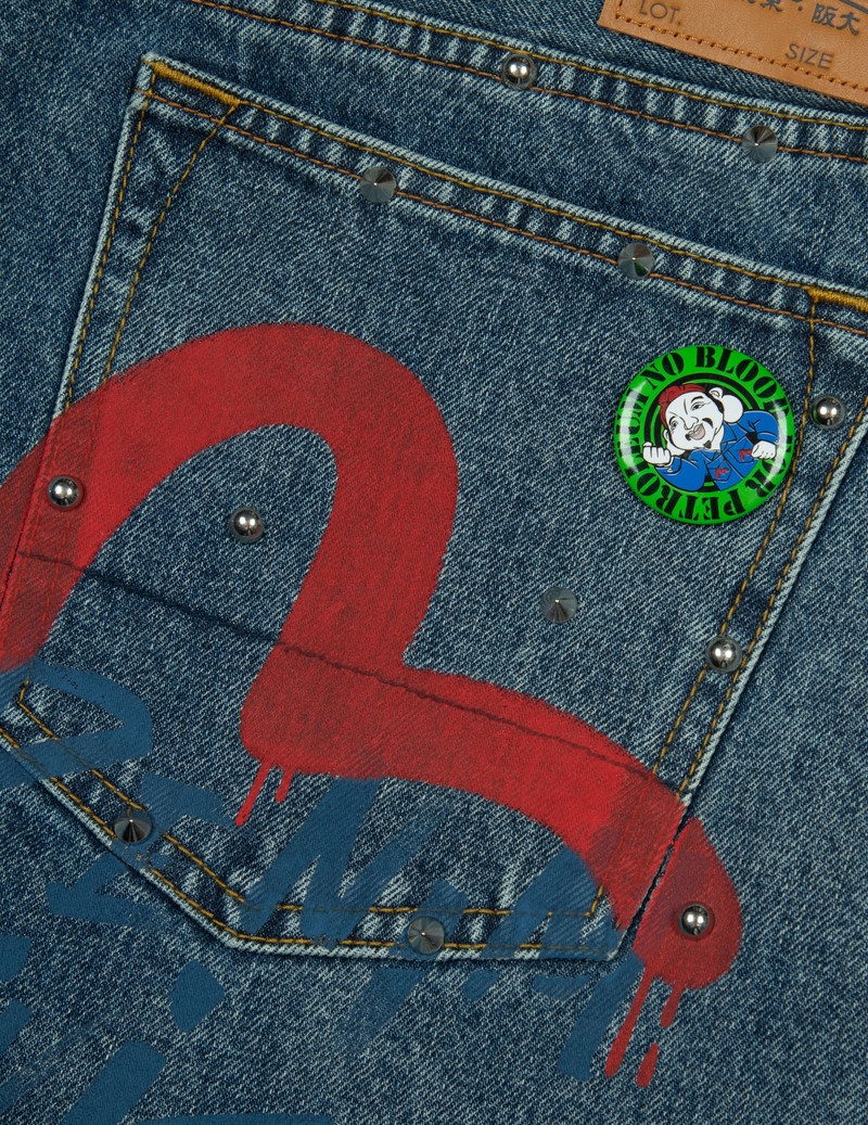 ALLOVER STUDS AND PINS LOOSE FIT DENIM JOGGERS 4