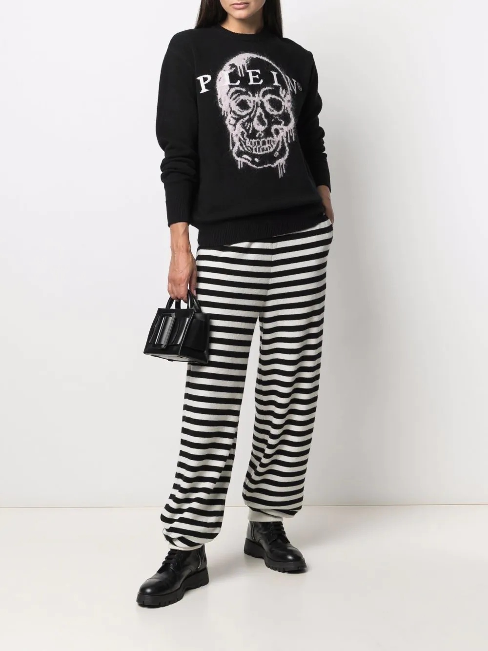 striped knitted trousers - 2