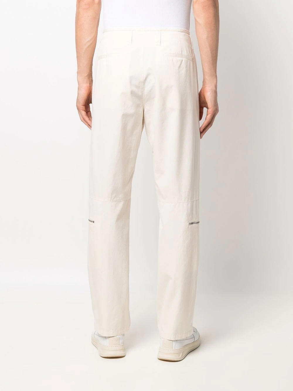 zip-embellished tapered trousers - 4