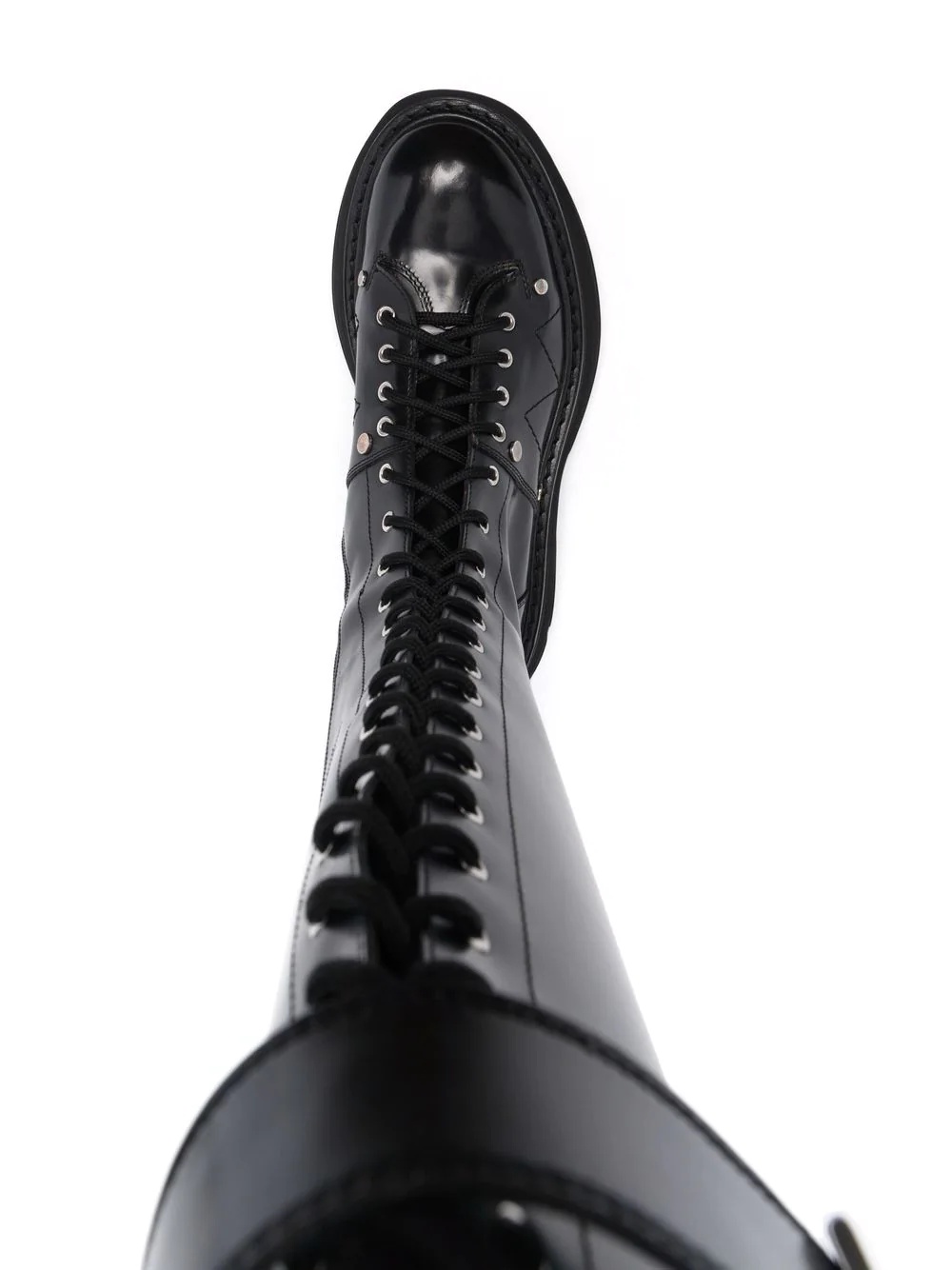 Tread lace-up leather boots - 4