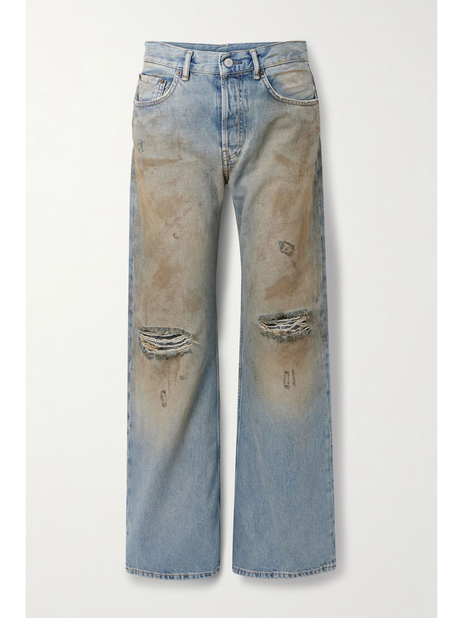 2021 distressed organic jeans Blue - 1