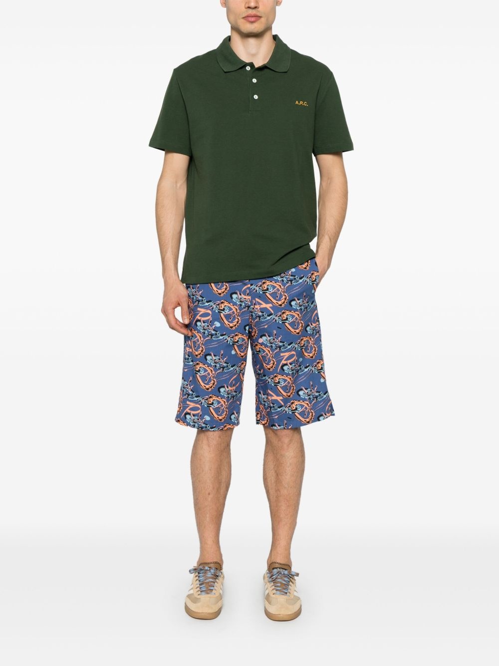 abstract-print deck shorts - 2