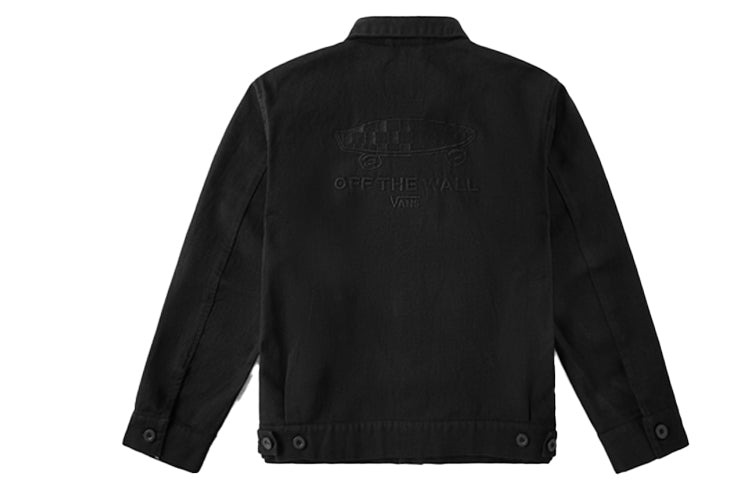 Men's Vans Back Embroidered Logo Jacket Black VN0A4URFBLK - 2