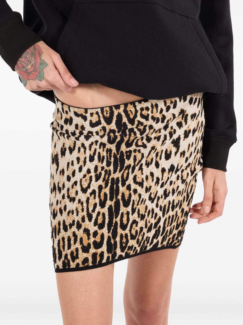 jaguar-print skirt - 6
