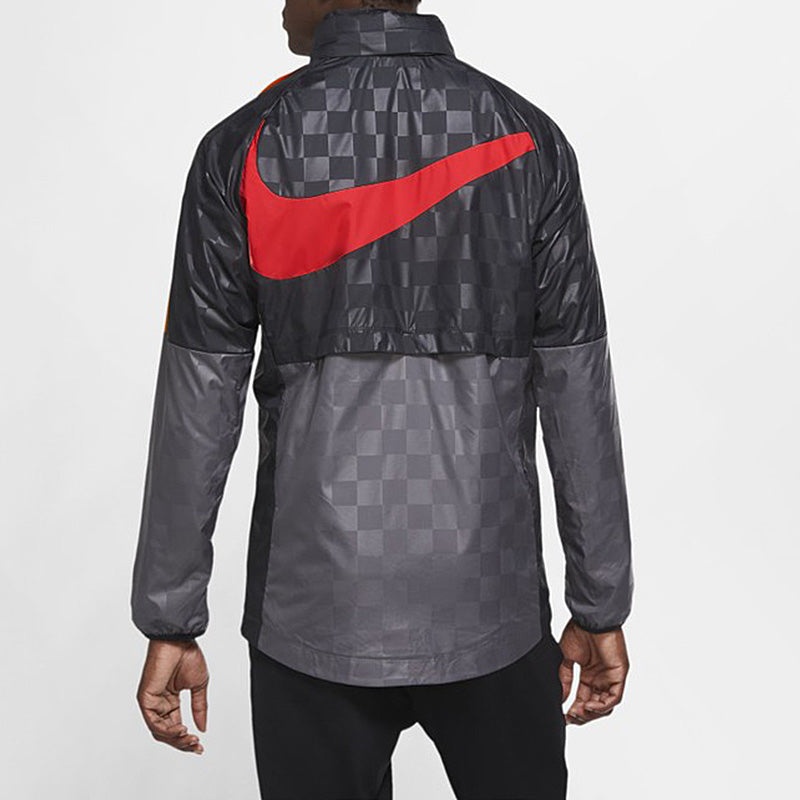 Nike Liverpool F.C. AWF Soccer/Football Zipper Sports Plaid Hooded Jacket Black CZ3346-012 - 4