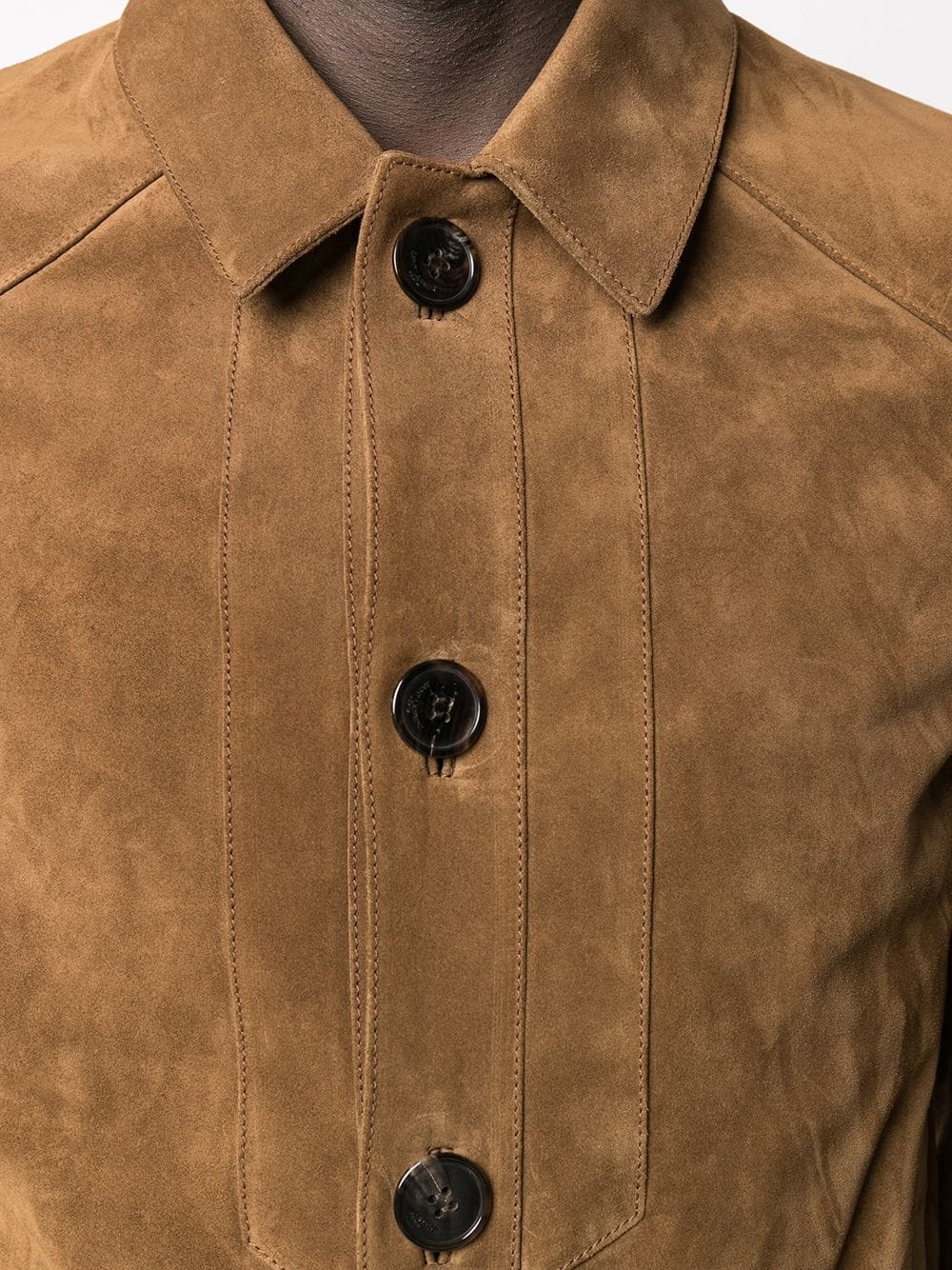 single-breasted suede jacket - 5