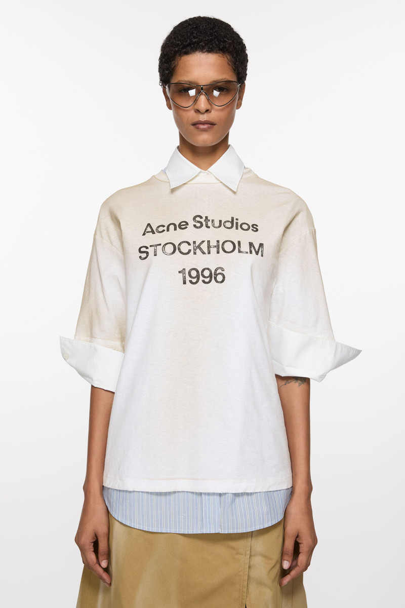 Acne Studios Logo t-shirt - Relaxed fit - Dusty white outlook