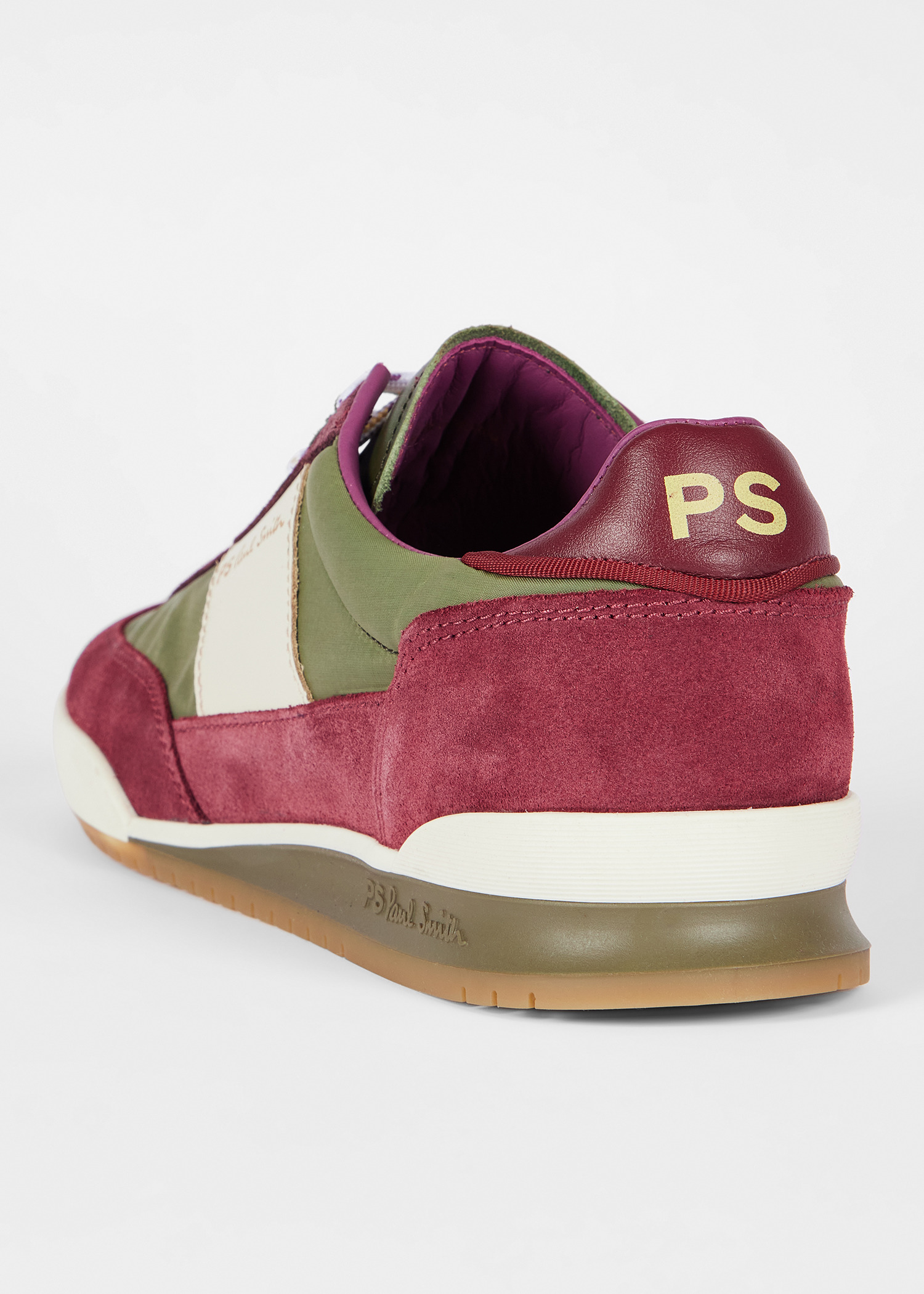 Burgundy and Khaki 'Dover' Trainers - 3