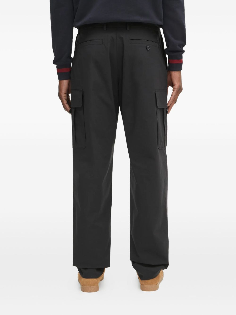 button-fastening straight-leg trousers - 3