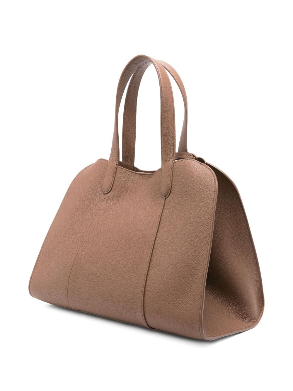 grained leather tote bag - 2
