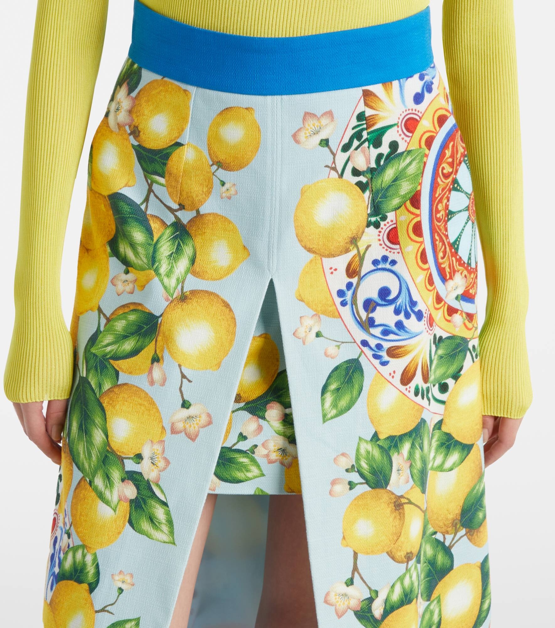 Layered printed cotton-blend midi skirt - 4