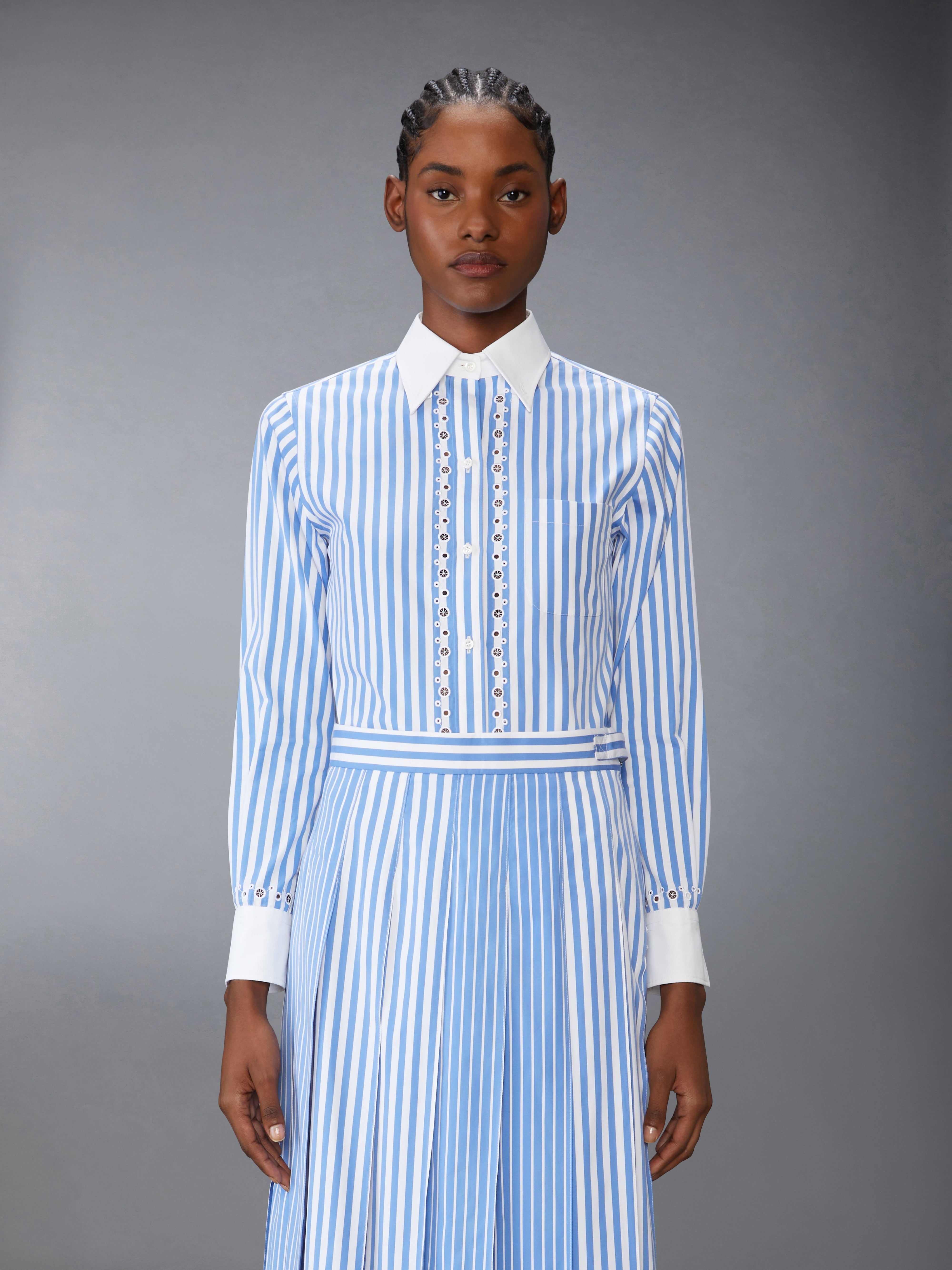 AWNING STRIPED POPLIN CLASSIC LONG SLEEVE SHIRT - 2