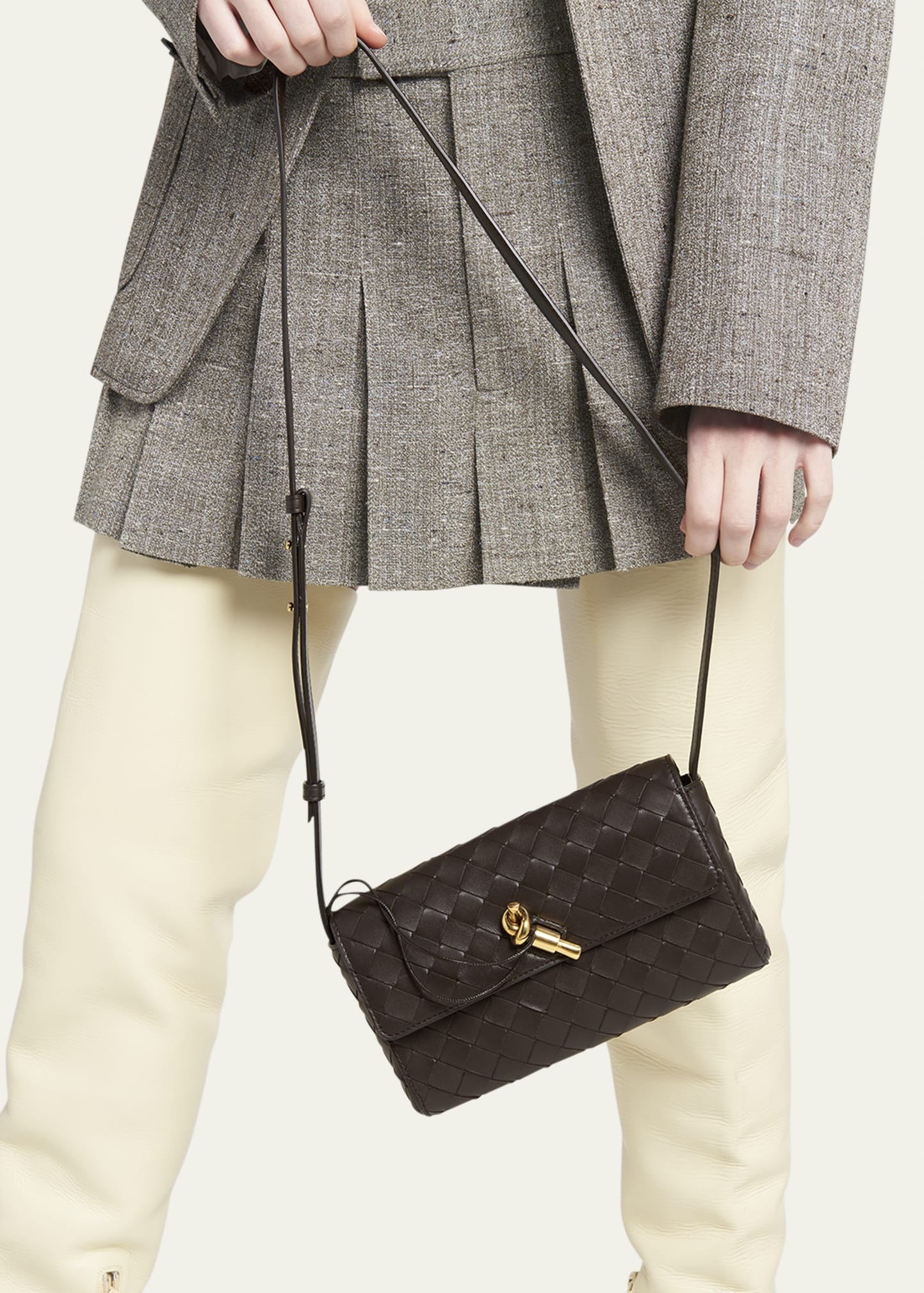 Andiamo Intrecciato Leather Shoulder Bag - 6