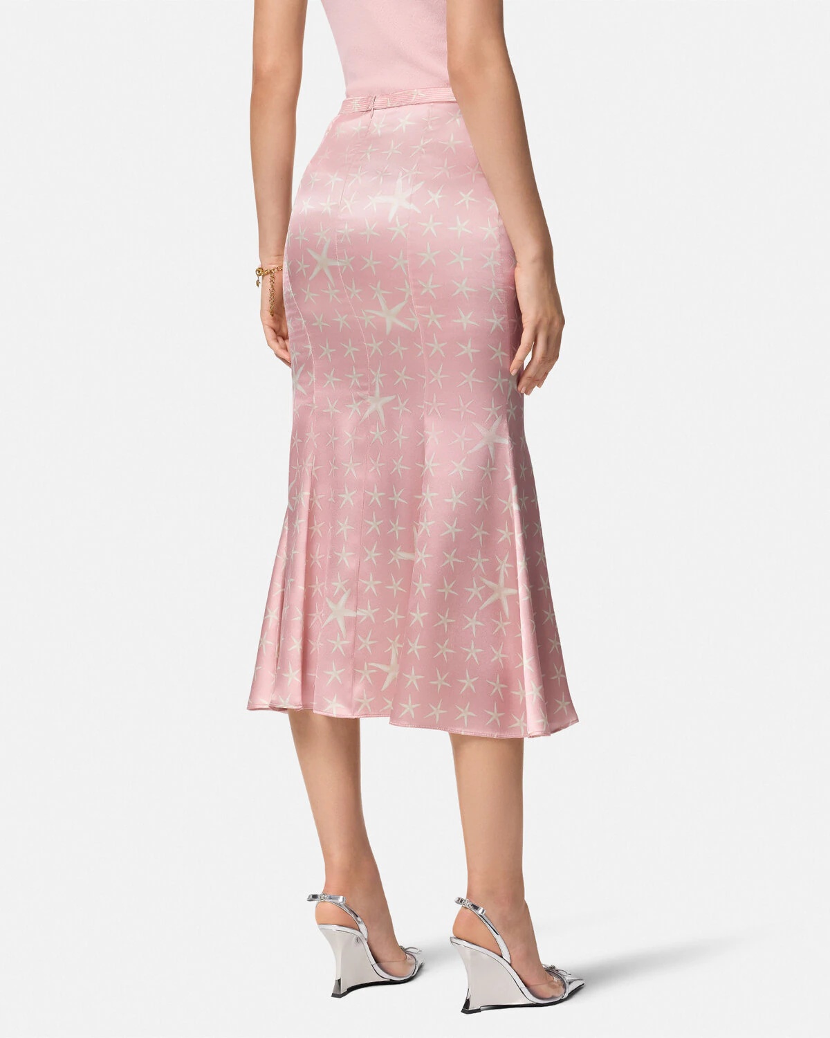Stella Marina Flowing Silk Midi Skirt - 5
