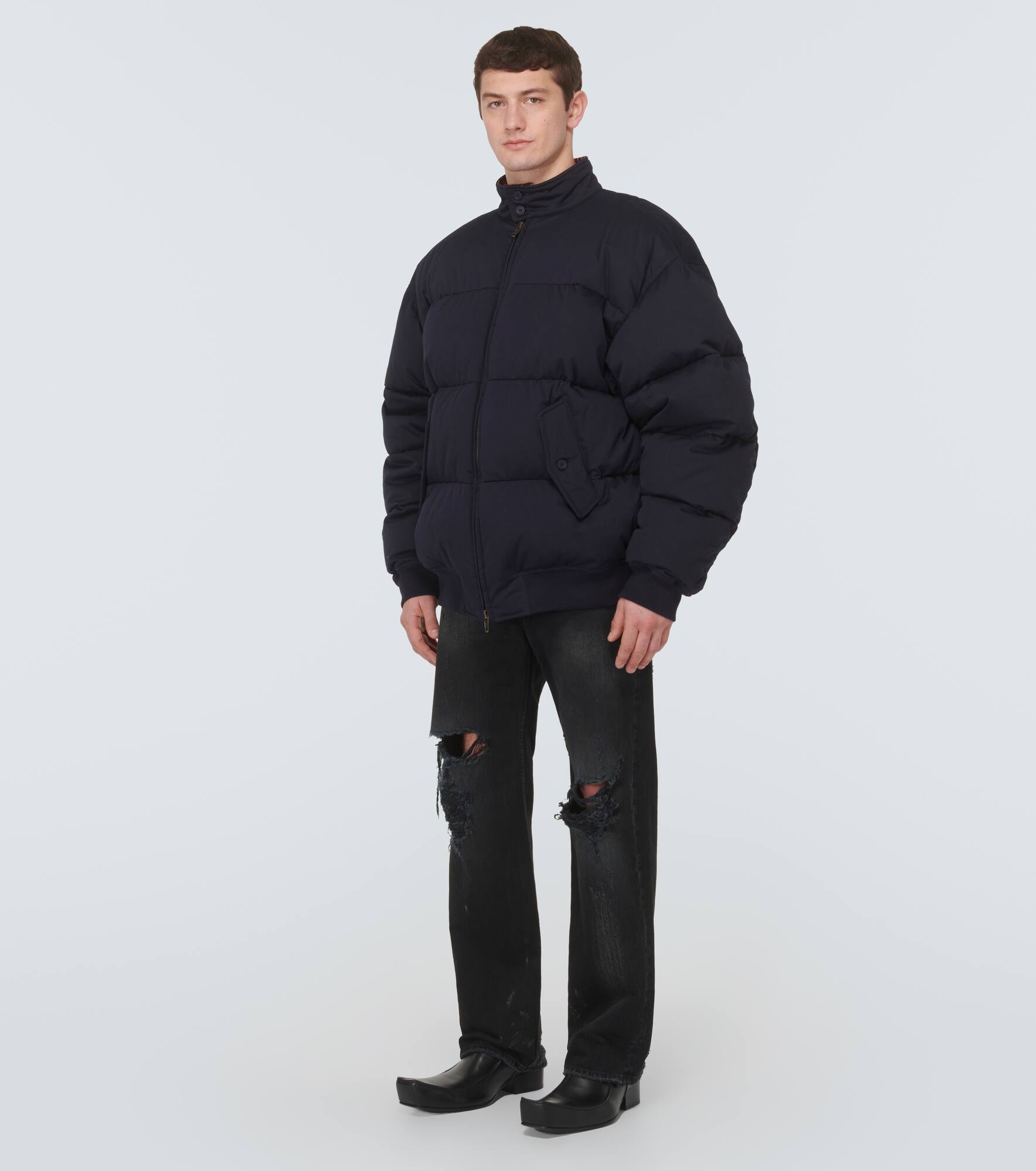 Cut-Up Harrington twill down jacket - 2