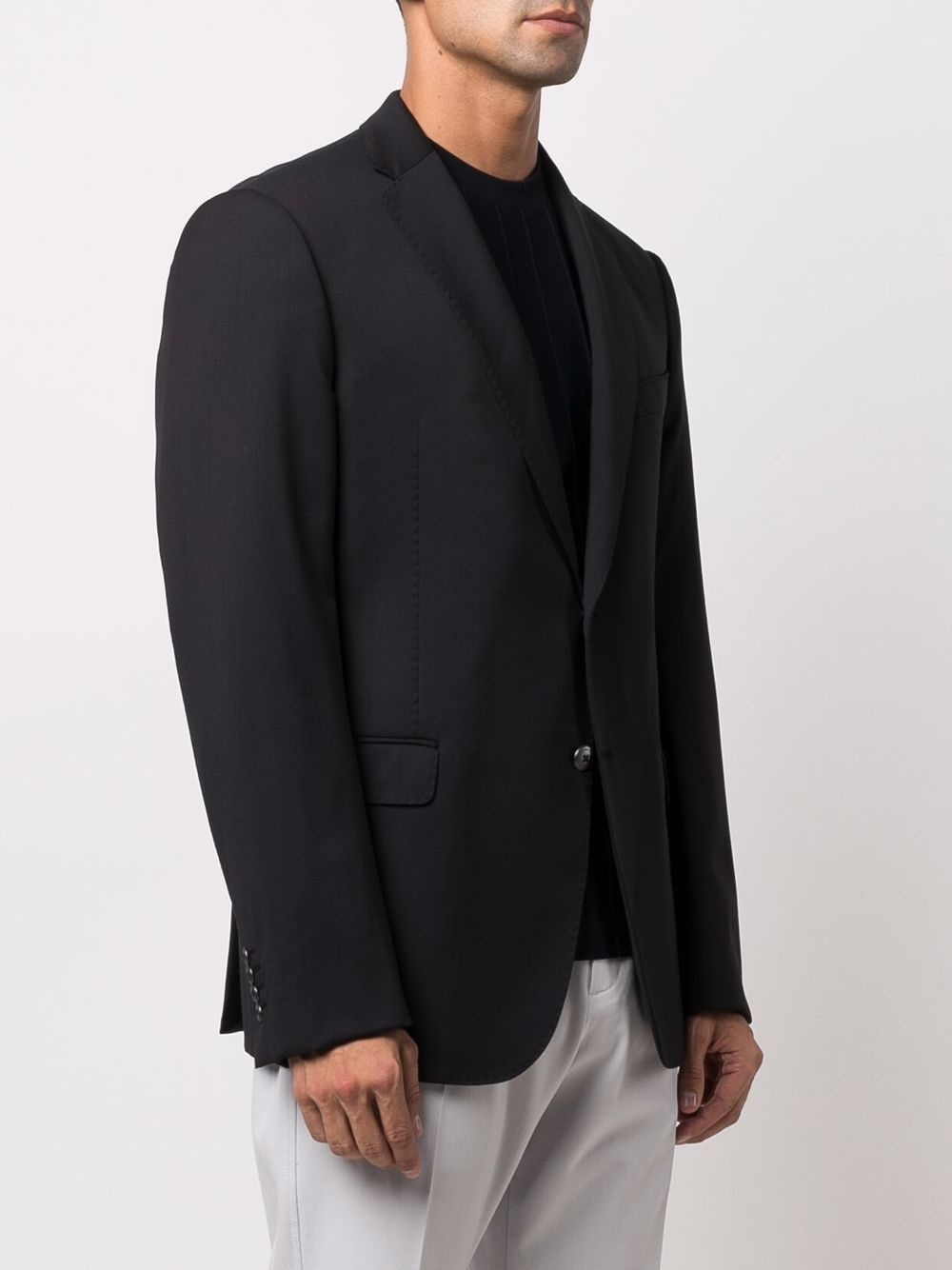 fitted single-breasted blazer - 3