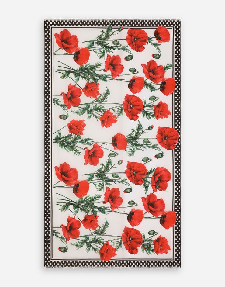 Batiste sarong with poppy print (110 x 190) - 2