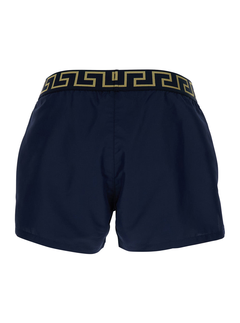 Versace Men Blue Swimsuit Shorts With Greca Detail In Tech Fabric Man - 2