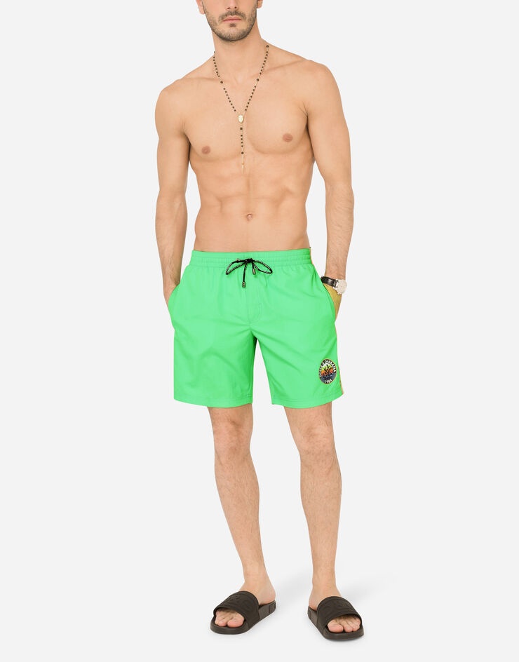 Mid-length swim trunks with Dolce&Gabbana print - 2