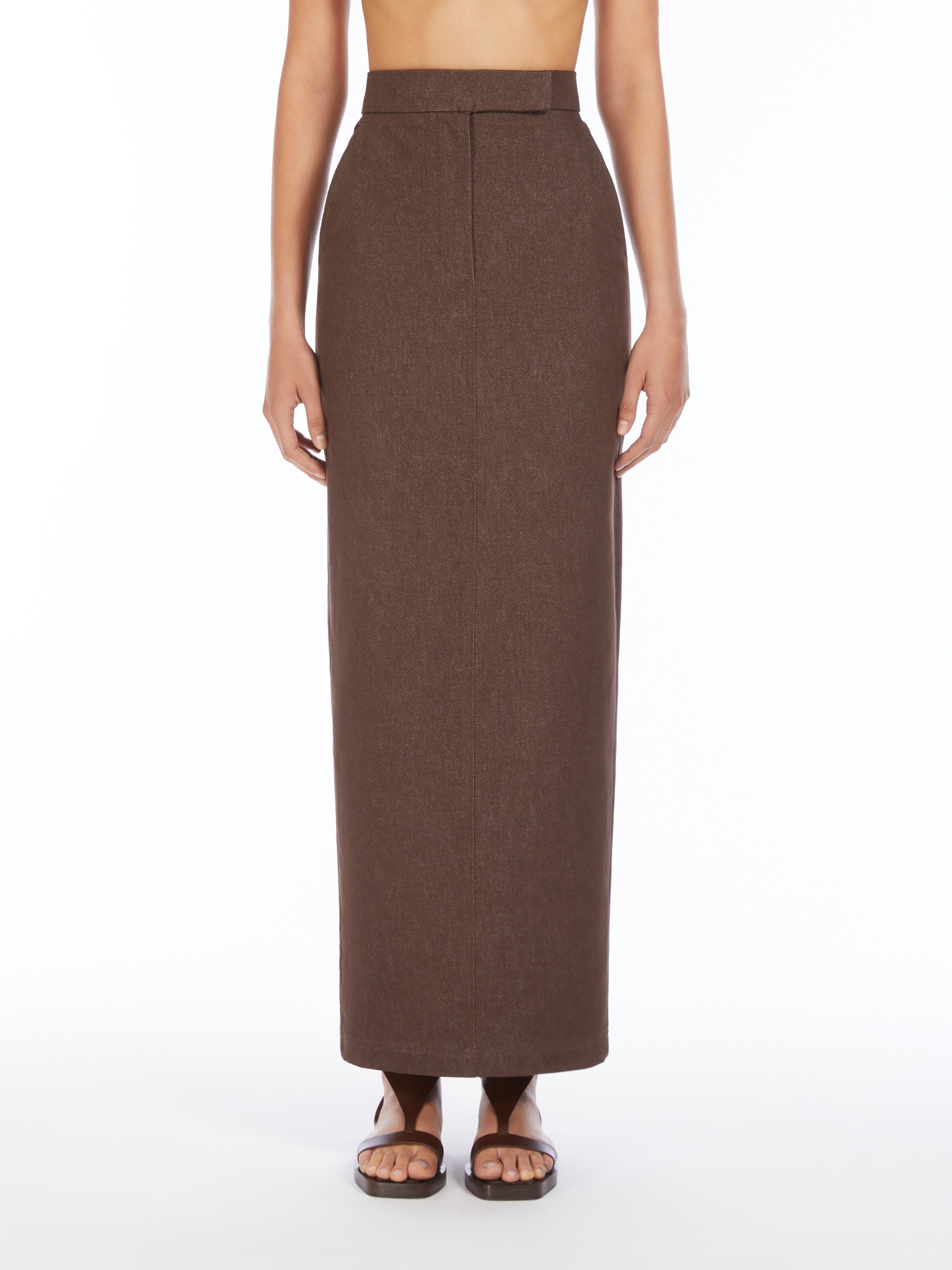 PIANOSA Denim-effect cotton skirt - 3