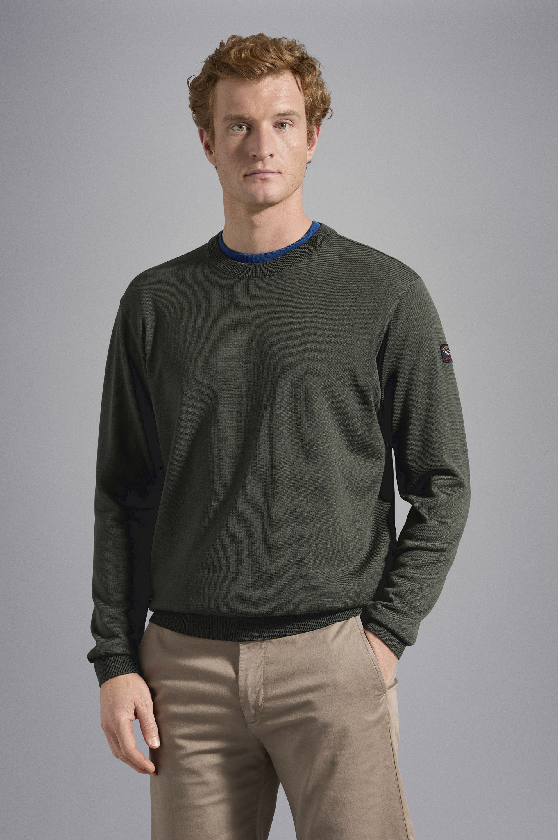 MERINO WOOL CREW NECK WITH ICONIC BADGE - 6