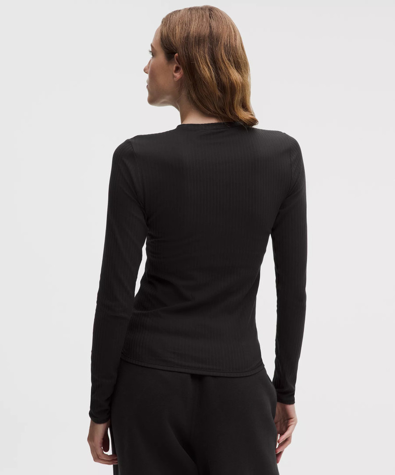 Wundermost Ultra-Soft Ribbed Nulu Crewneck Long-Sleeve Shirt 3